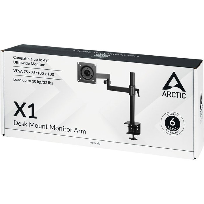 Arctic Soporte de Mesa para Monitor X1 Giratorio Inclinable hasta 10kg